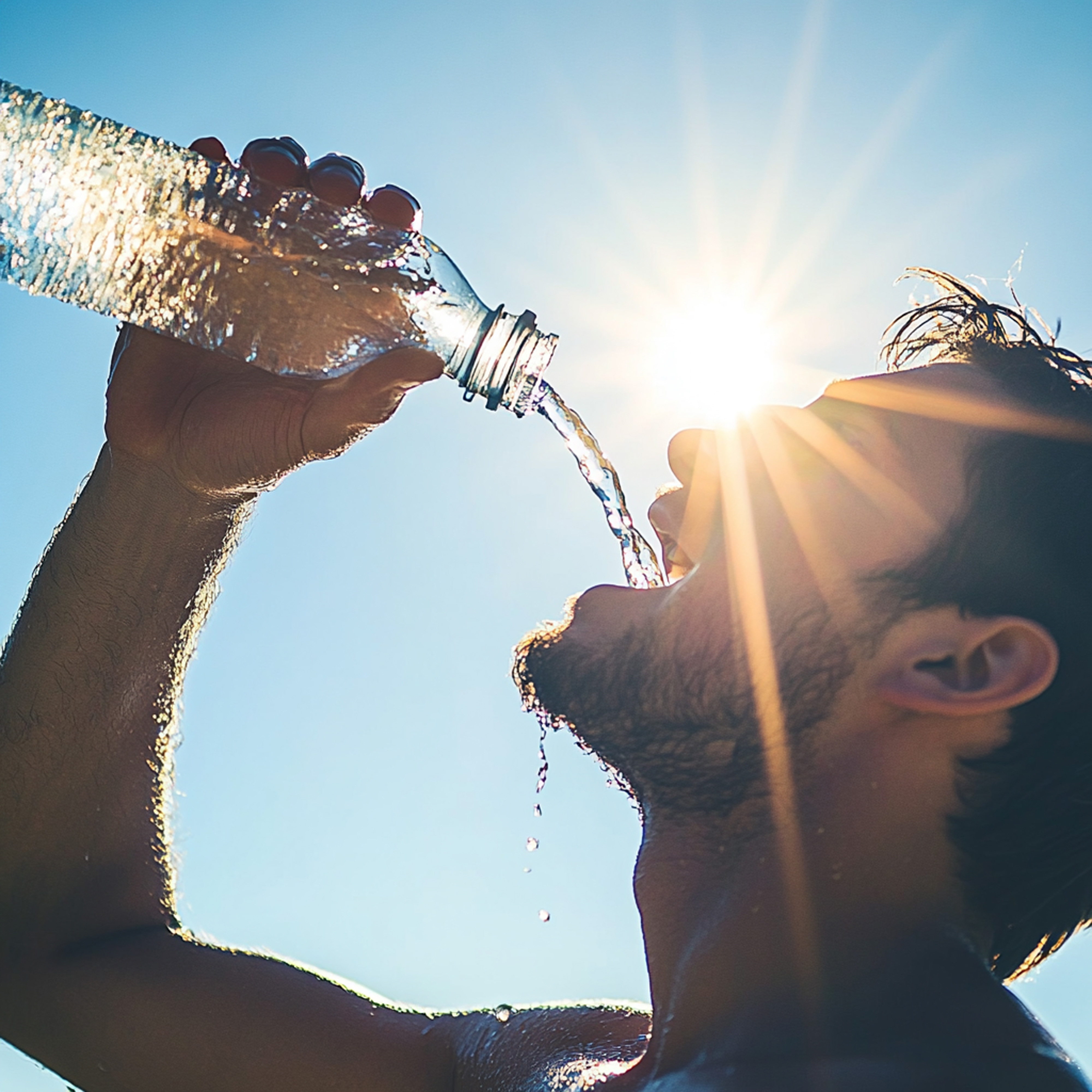 Ab wann schützen wir uns vor Hitze? Was eine repräsentative Studie über Warnsignale zeigt Mann trinkt aus einer Wasserflasche.