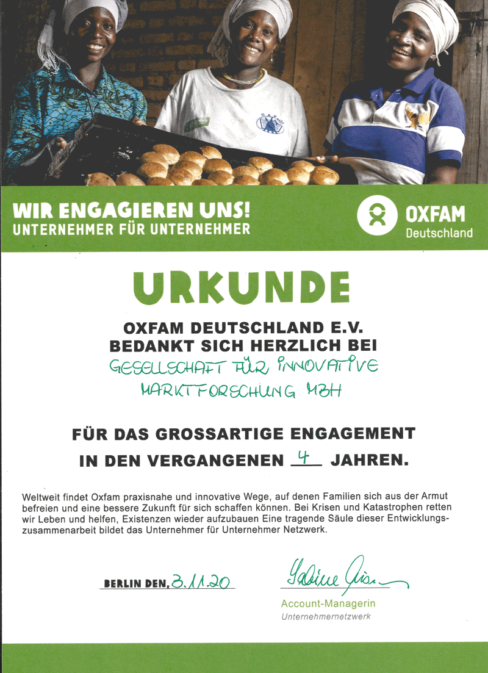 Urkunde Oxfam GIM