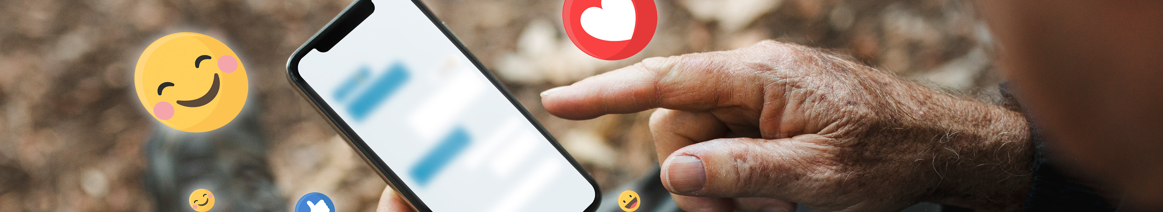 Nahaufnahme eines Smartphones mit eingefügten Grafiken von Likes, die Kundenzufriedenheit signalisieren. 